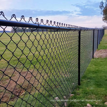 4FT or 5FT Height 9-Gauge Black and Green Color PVC Coated Chain Link Fence.